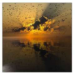 Sunset Reflection Birds Clouds Sky Large Satin Scarf (square)