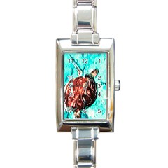 Tortoise Marine Animal Shell Sea Rectangle Italian Charm Watch