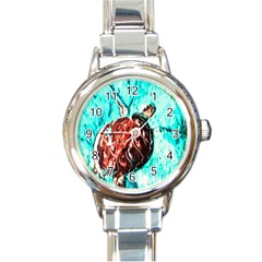 Tortoise Marine Animal Shell Sea Round Italian Charm Watch