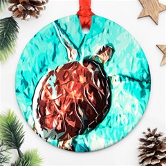 Tortoise Marine Animal Shell Sea Ornament (Round)