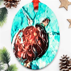 Tortoise Marine Animal Shell Sea Ornament (Oval)