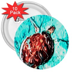 Tortoise Marine Animal Shell Sea 3  Buttons (10 pack) 