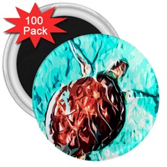 Tortoise Marine Animal Shell Sea 3  Magnets (100 pack)