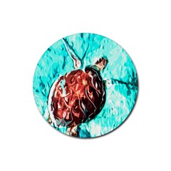 Tortoise Marine Animal Shell Sea Rubber Round Coaster (4 pack) 