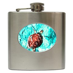 Tortoise Marine Animal Shell Sea Hip Flask (6 Oz) by HermanTelo