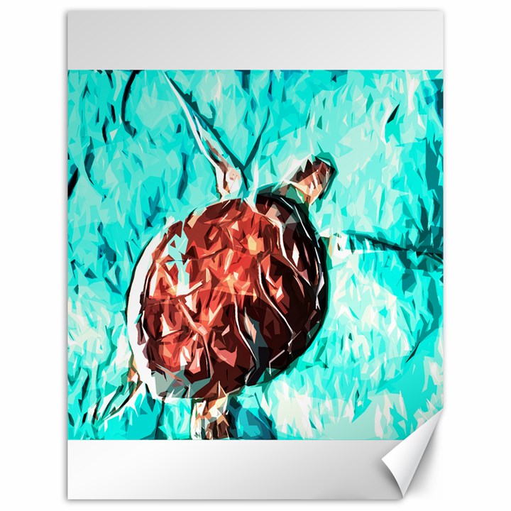 Tortoise Marine Animal Shell Sea Canvas 12  x 16 