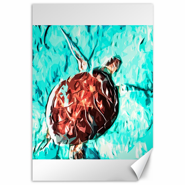 Tortoise Marine Animal Shell Sea Canvas 12  x 18 