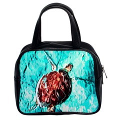 Tortoise Marine Animal Shell Sea Classic Handbag (two Sides) by HermanTelo