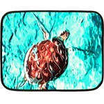 Tortoise Marine Animal Shell Sea Double Sided Fleece Blanket (Mini)  35 x27  Blanket Back