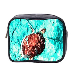 Tortoise Marine Animal Shell Sea Mini Toiletries Bag (two Sides) by HermanTelo