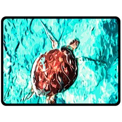 Tortoise Marine Animal Shell Sea Fleece Blanket (large)  by HermanTelo