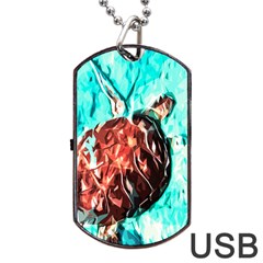 Tortoise Marine Animal Shell Sea Dog Tag Usb Flash (two Sides) by HermanTelo