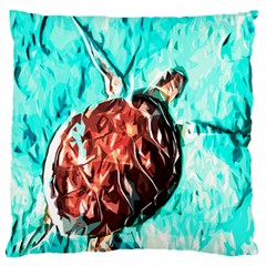 Tortoise Marine Animal Shell Sea Large Flano Cushion Case (one Side) by HermanTelo