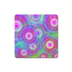 Circle Colorful Pattern Background Square Magnet by HermanTelo