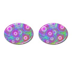 Circle Colorful Pattern Background Cufflinks (oval) by HermanTelo