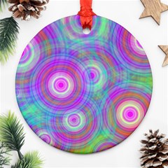 Circle Colorful Pattern Background Round Ornament (two Sides)