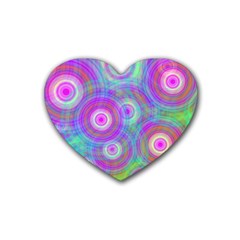 Circle Colorful Pattern Background Rubber Coaster (heart) 