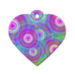 Circle Colorful Pattern Background Dog Tag Heart (one Side)