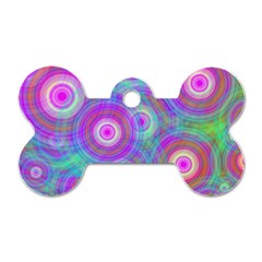 Circle Colorful Pattern Background Dog Tag Bone (one Side) by HermanTelo