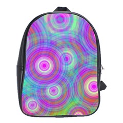 Circle Colorful Pattern Background School Bag (large)