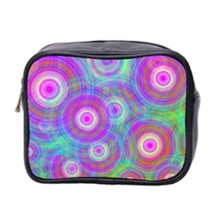 Circle Colorful Pattern Background Mini Toiletries Bag (two Sides)