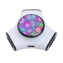 Circle Colorful Pattern Background 3-port Usb Hub