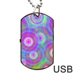 Circle Colorful Pattern Background Dog Tag Usb Flash (one Side)