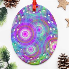 Circle Colorful Pattern Background Ornament (oval Filigree)