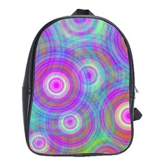 Circle Colorful Pattern Background School Bag (xl)