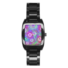 Circle Colorful Pattern Background Stainless Steel Barrel Watch by HermanTelo