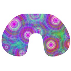 Circle Colorful Pattern Background Travel Neck Pillows