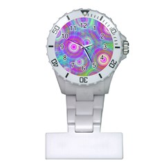 Circle Colorful Pattern Background Plastic Nurses Watch