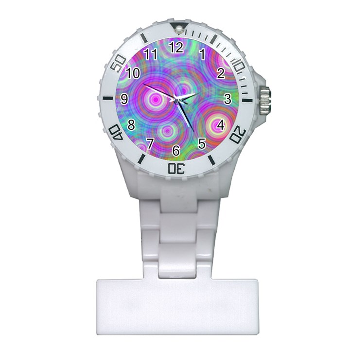 Circle Colorful Pattern Background Plastic Nurses Watch