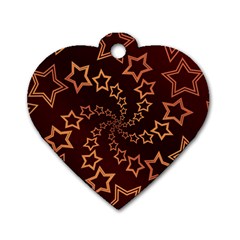 Gold Stars Spiral Chic Dog Tag Heart (one Side)