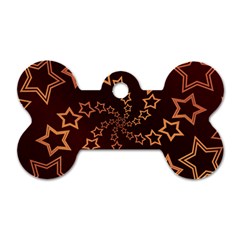 Gold Stars Spiral Chic Dog Tag Bone (two Sides)