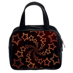 Gold Stars Spiral Chic Classic Handbag (two Sides)