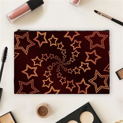 Gold Stars Spiral Chic Cosmetic Bag (large)