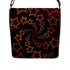 Gold Stars Spiral Chic Flap Closure Messenger Bag (l)