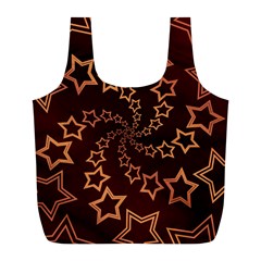 Gold Stars Spiral Chic Full Print Recycle Bag (l)