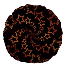 Gold Stars Spiral Chic Large 18  Premium Flano Round Cushions