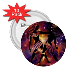 Zodiac Horoscope Astrology 2 25  Buttons (10 Pack)  by HermanTelo