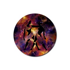 Zodiac Horoscope Astrology Rubber Coaster (round)  by HermanTelo