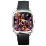 Zodiac Horoscope Astrology Square Metal Watch Front