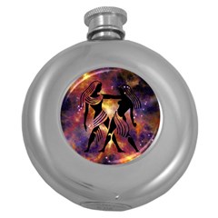 Zodiac Horoscope Astrology Round Hip Flask (5 Oz)