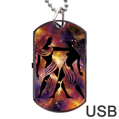 Zodiac Horoscope Astrology Dog Tag Usb Flash (two Sides) by HermanTelo