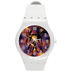 Zodiac Horoscope Astrology Round Plastic Sport Watch (m)