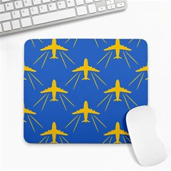 Aircraft Texture Blue Yellow Large Mousepads