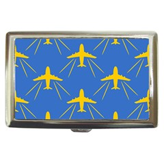 Aircraft Texture Blue Yellow Cigarette Money Case