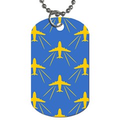 Aircraft Texture Blue Yellow Dog Tag (two Sides)