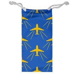 Aircraft Texture Blue Yellow Jewelry Bag